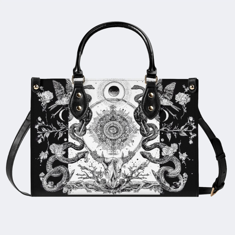 Retro Flora And Fauna And Sun Print Handbag