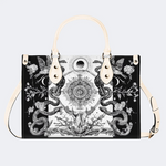 Retro Flora And Fauna And Sun Print Handbag_01