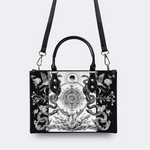 Retro Flora And Fauna And Sun Print Handbag_02