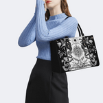 Retro Flora And Fauna And Sun Print Handbag_06