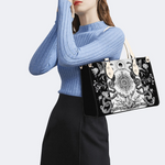 Retro Flora And Fauna And Sun Print Handbag_07