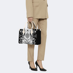 Retro Flora And Fauna And Sun Print Handbag_09