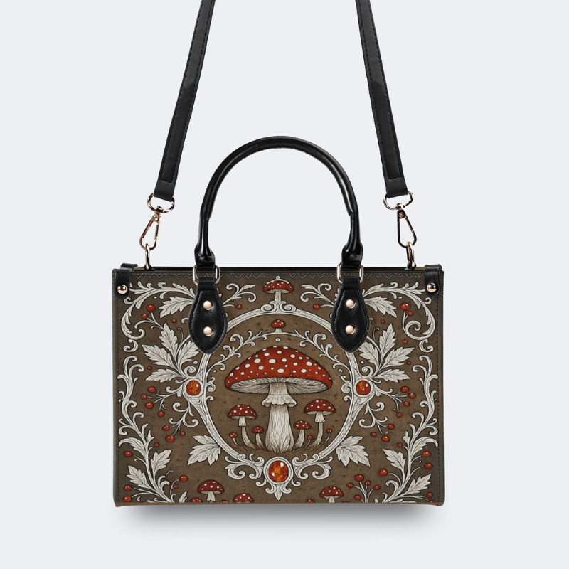 Retro Mushroom And Gem Print Handbag Factory Direct Sales_02