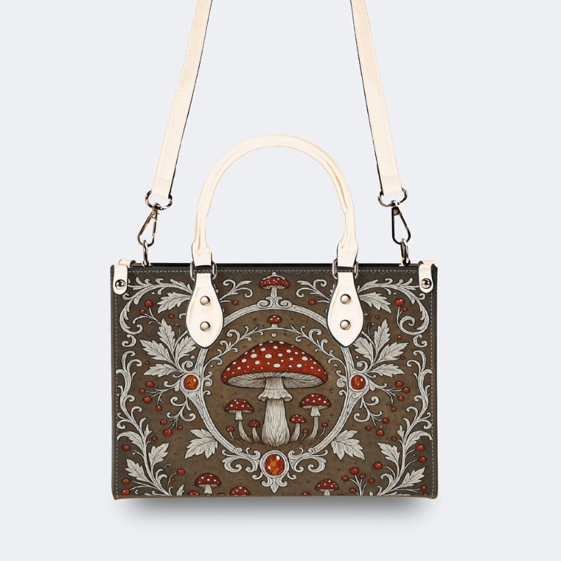 Retro Mushroom And Gem Print Handbag Factory Direct Sales_03