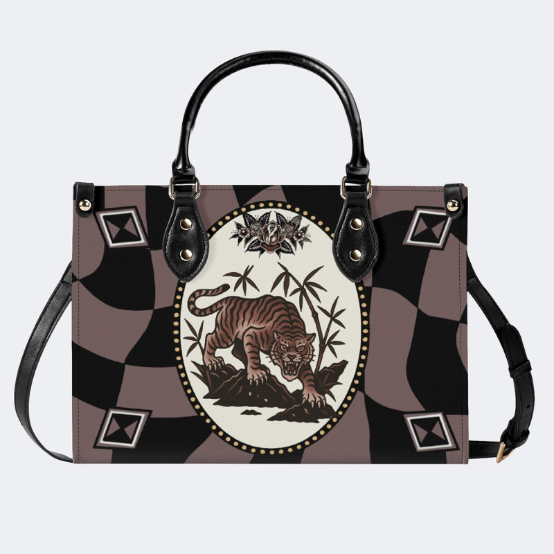 Retro Roaring Tiger Print Handbag Factory Direct Sales