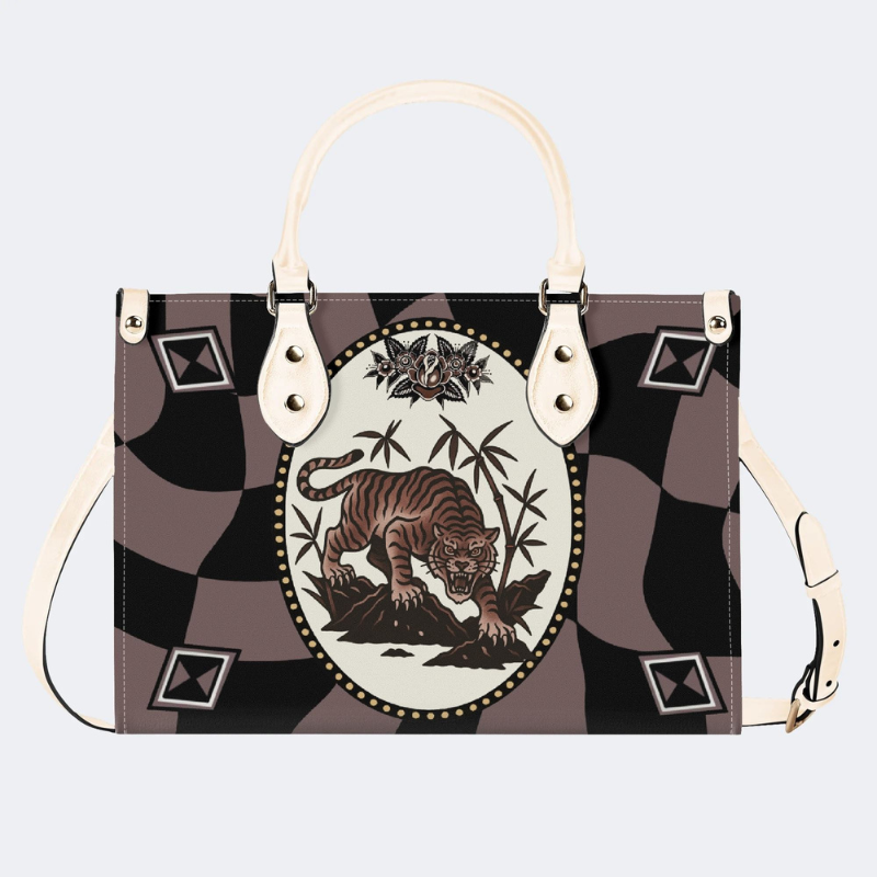 Retro Roaring Tiger Print Handbag Factory Direct Sales
