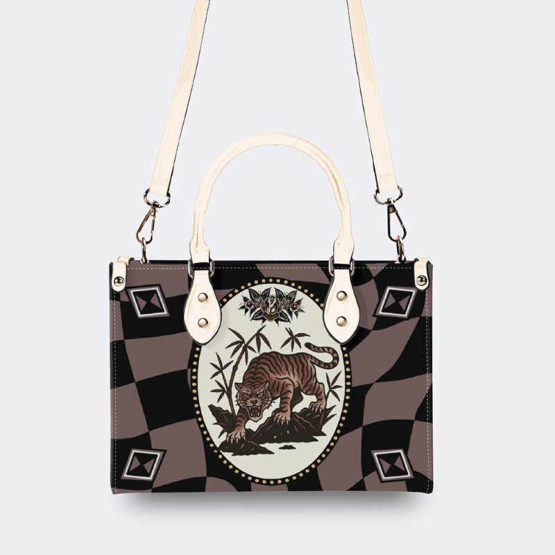 Retro Roaring Tiger Print Handbag Factory Direct Sales