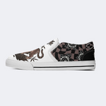 Retro Roaring Tiger Print Slip On Shoes_02