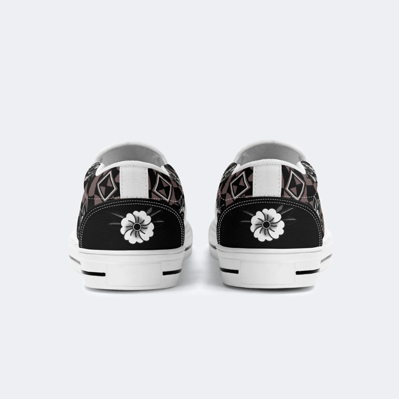 Retro Roaring Tiger Print Slip On Shoes_03