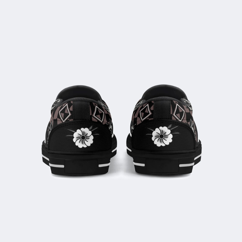 Retro Roaring Tiger Print Slip On Shoes_08