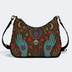 Retro Skull And Kitten Print Leather Crossbody Bag_01