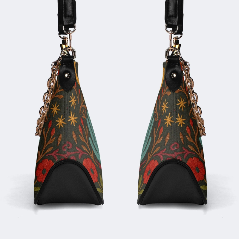 Retro Skull And Kitten Print Leather Crossbody Bag_03