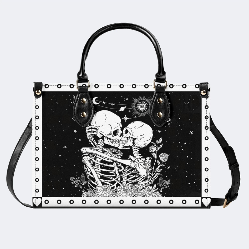 Retro Skull Lovers Print Handbag Factory Direct Sales