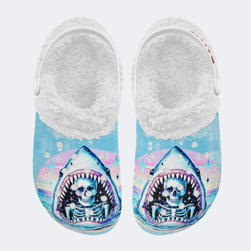 Skeleton Devoured By Shark Slippers/Sandals