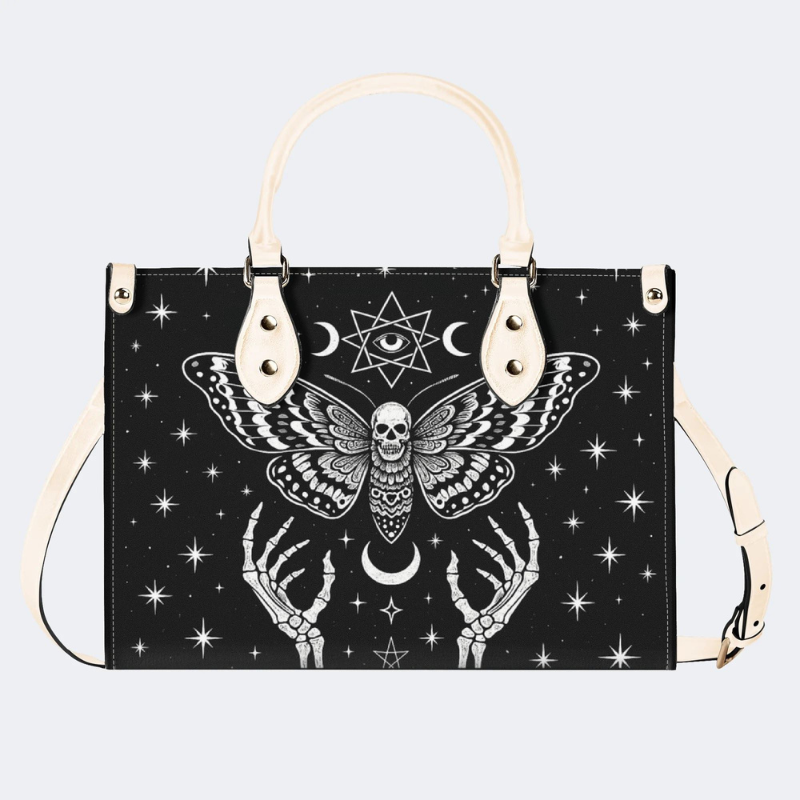 Skeleton Hands and Death Moths Handbag Factory Direct Sales_01