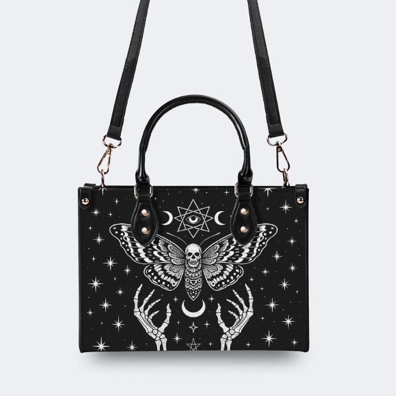 Skeleton Hands and Death Moths Handbag Factory Direct Sales_02