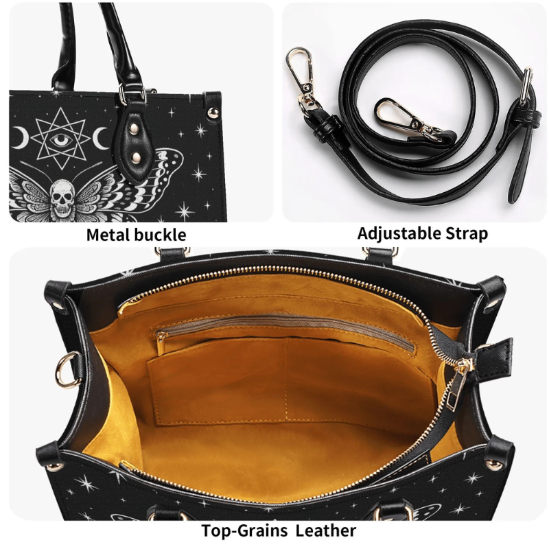 Skeleton Hands and Death Moths Handbag Factory Direct Sales_12