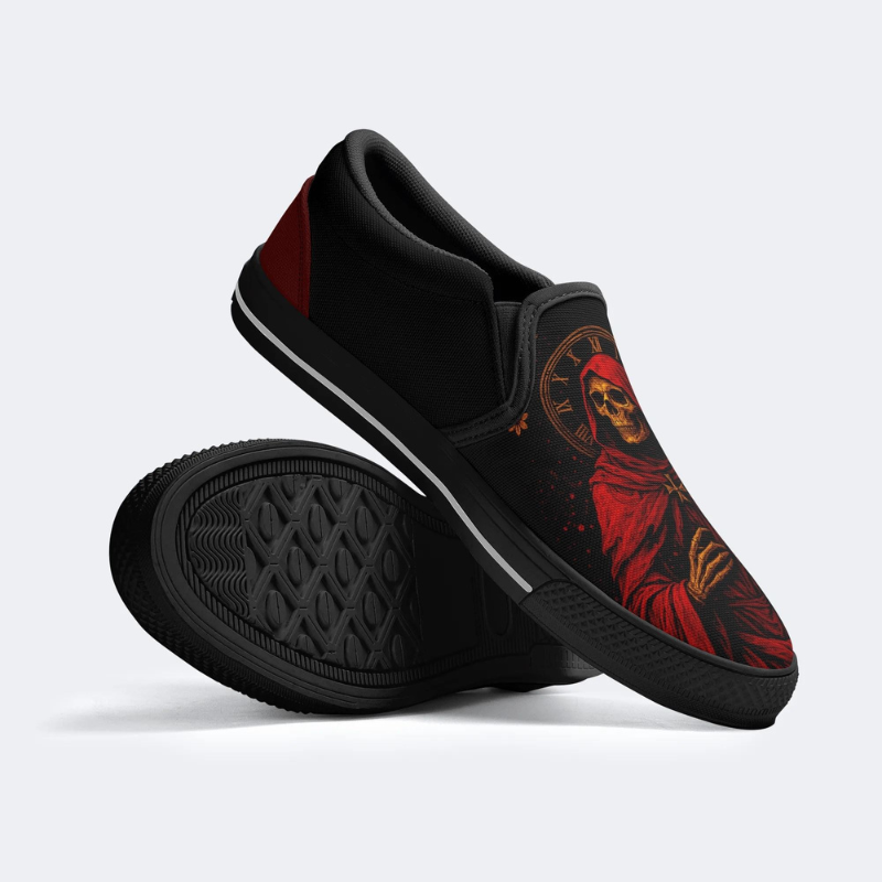 Skeleton Holding A Night Light Slip On Shoes_09