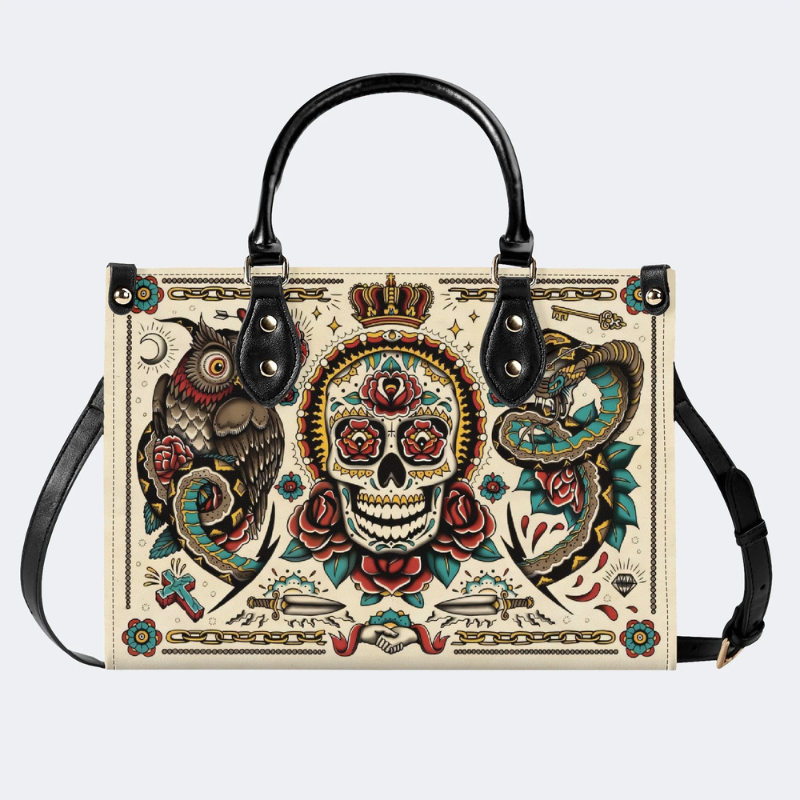 Skeleton King Print Handbag Factory Direct Sales
