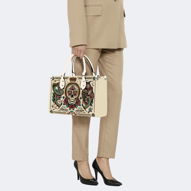 Skeleton King Print Handbag Factory Direct Sales