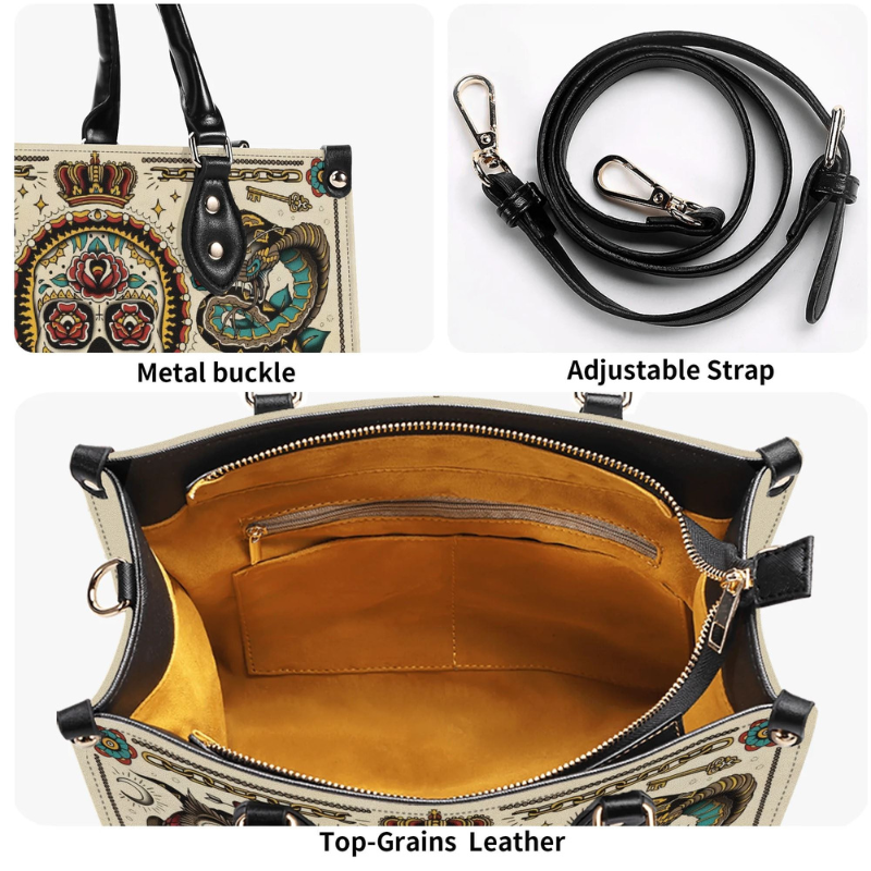 Skeleton King Print Handbag Factory Direct Sales