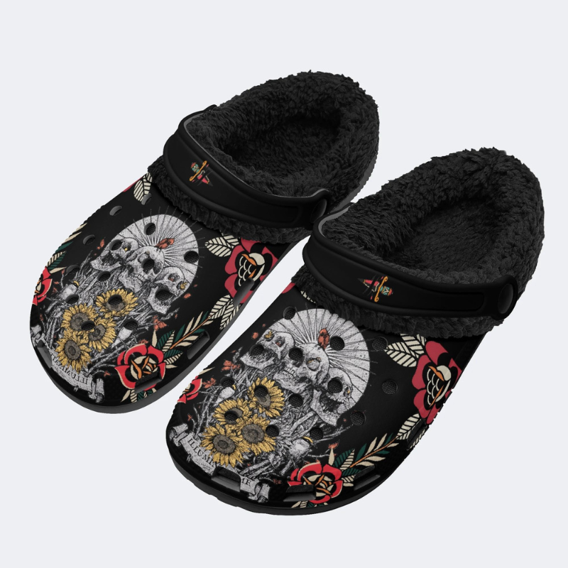 Skull And Sunflower Print Slippers/Sandals Factory Direct Sales