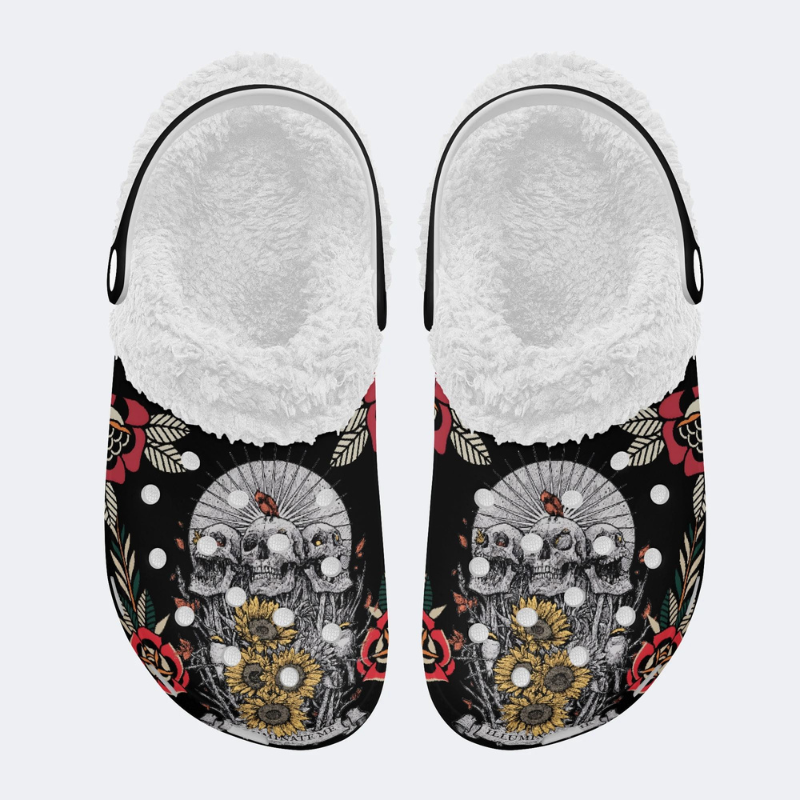 Skull And Sunflower Print Slippers/Sandals Factory Direct Sales