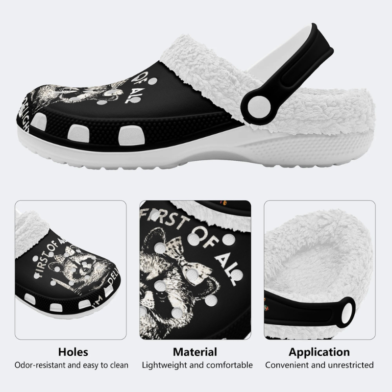 Small Animal Holding A Knife Slippers/Sandals