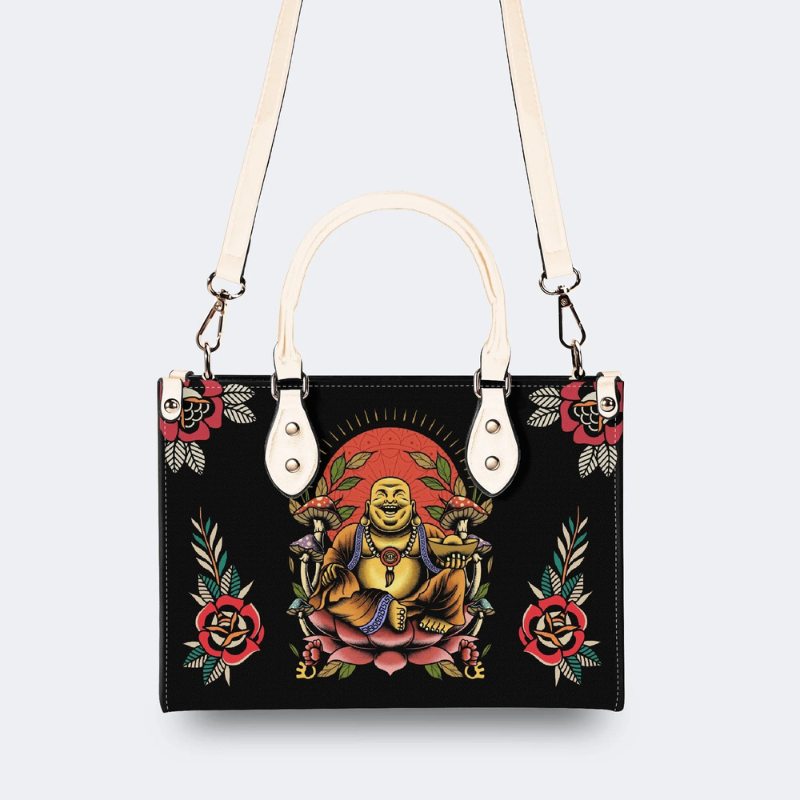 Smiling Buddha Print Handbag Factory Direct Sales