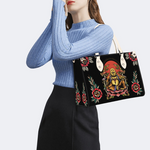 Smiling Buddha Print Handbag Factory Direct Sales