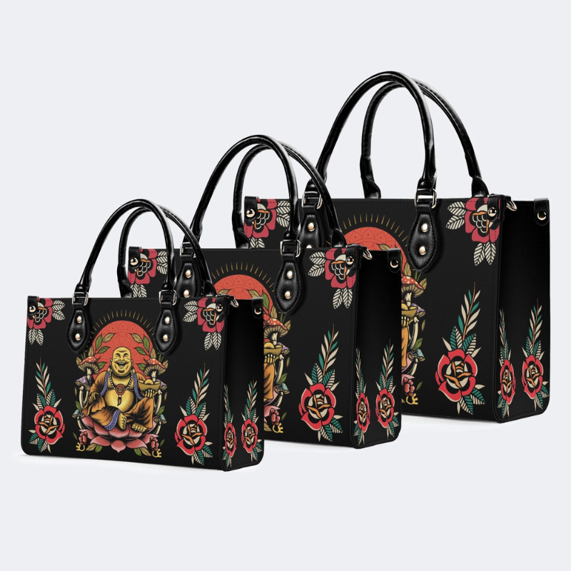 Smiling Buddha Print Handbag Factory Direct Sales