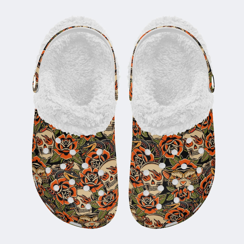 Snake, Tiger And Skull Print Slippers/Sandals