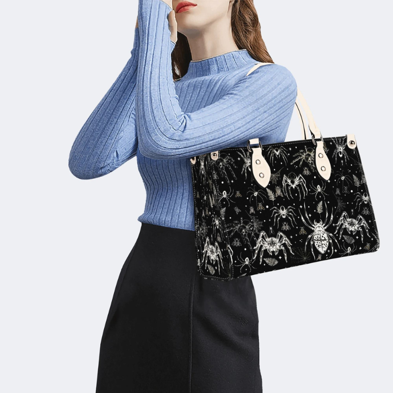 Spider And Moth Print Handbag Factory Direct Sales