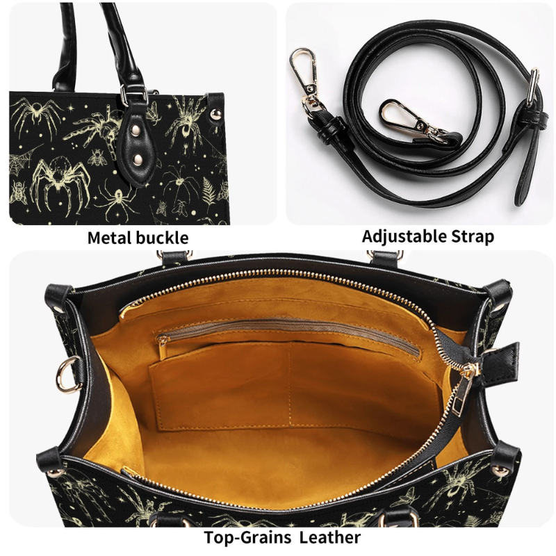 Spider And Moth Print Handbag Factory Direct Sales
