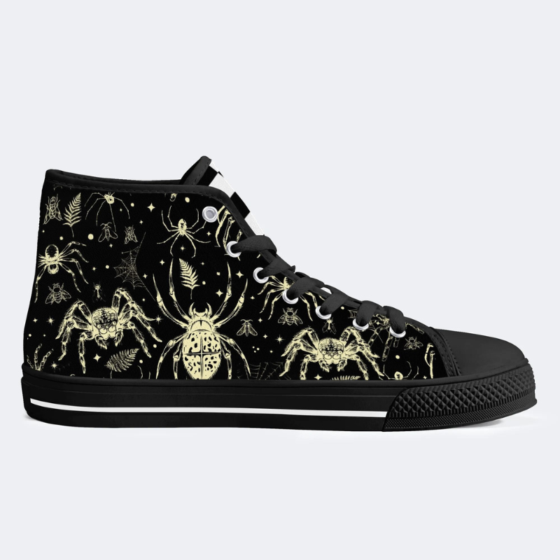 Spider And Moth Print High Top Canvas Factory Direct Sales