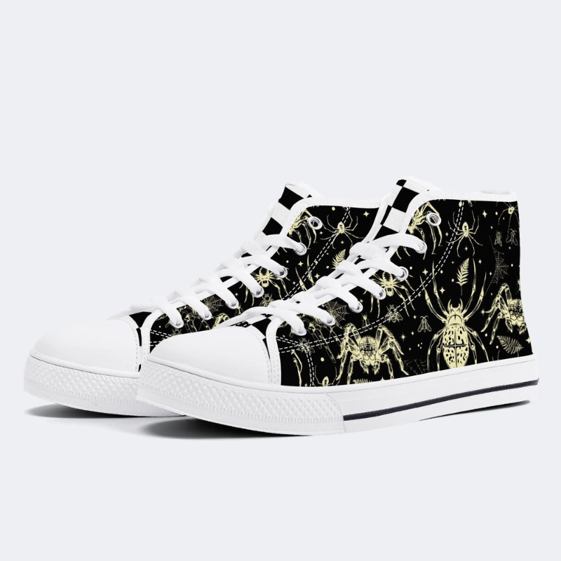 Spider And Moth Print High Top Canvas Factory Direct Sales