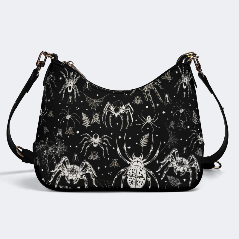 Spider And Moth Print Leather Crossbody Bag Factory direct sales