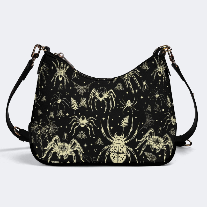 Spider And Moth Print Leather Crossbody Bag Factory direct sales