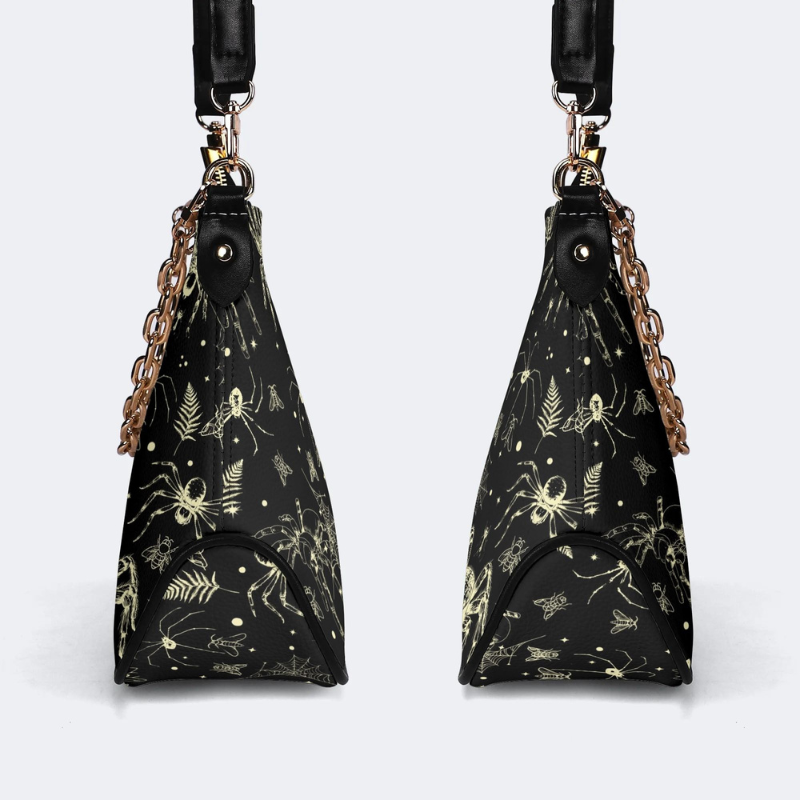 Spider And Moth Print Leather Crossbody Bag Factory direct sales