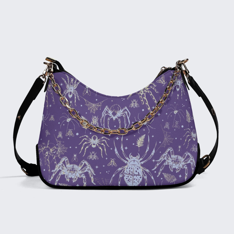 Spider And Moth Print Leather Crossbody Bag Factory direct sales