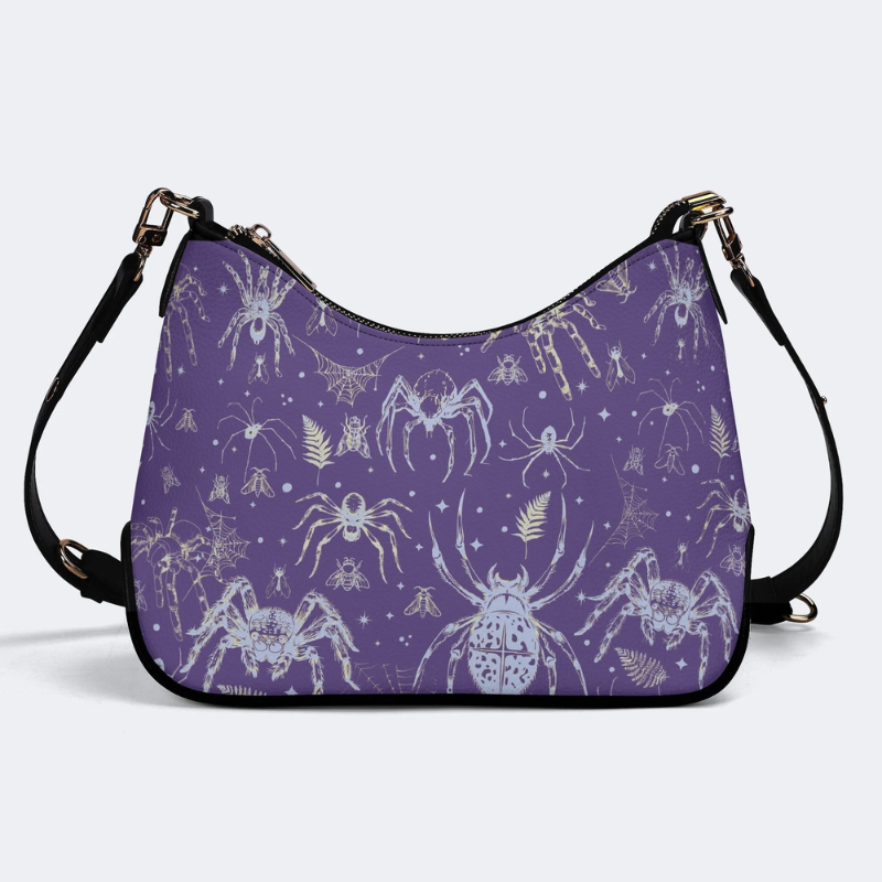 Spider And Moth Print Leather Crossbody Bag Factory direct sales