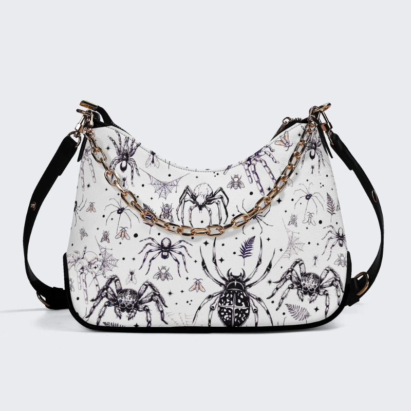 Spider And Moth Print Leather Crossbody Bag Factory direct sales
