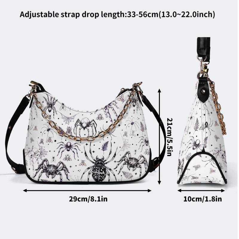 Spider And Moth Print Leather Crossbody Bag Factory direct sales