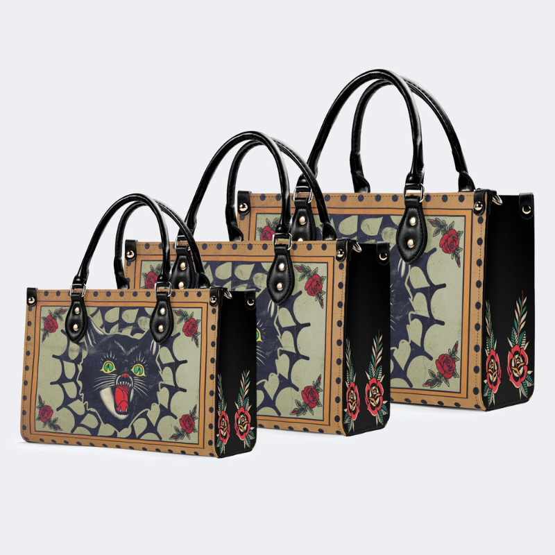 Spider Web Cat Head Print Handbag Factory Direct Sales