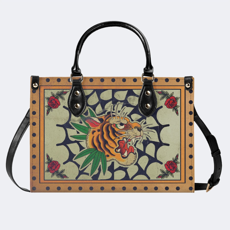 Spider Web Tiger Head Print Handbag Factory Direct Sales