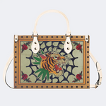 Spider Web Tiger Head Print Handbag Factory Direct Sales