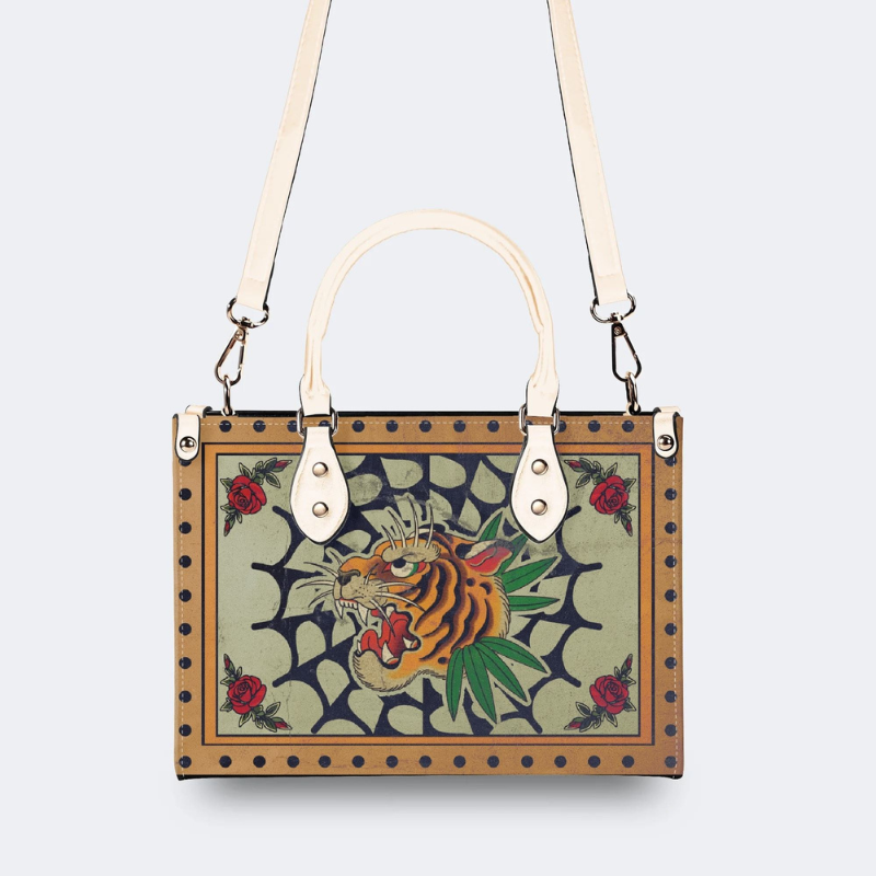 Spider Web Tiger Head Print Handbag Factory Direct Sales