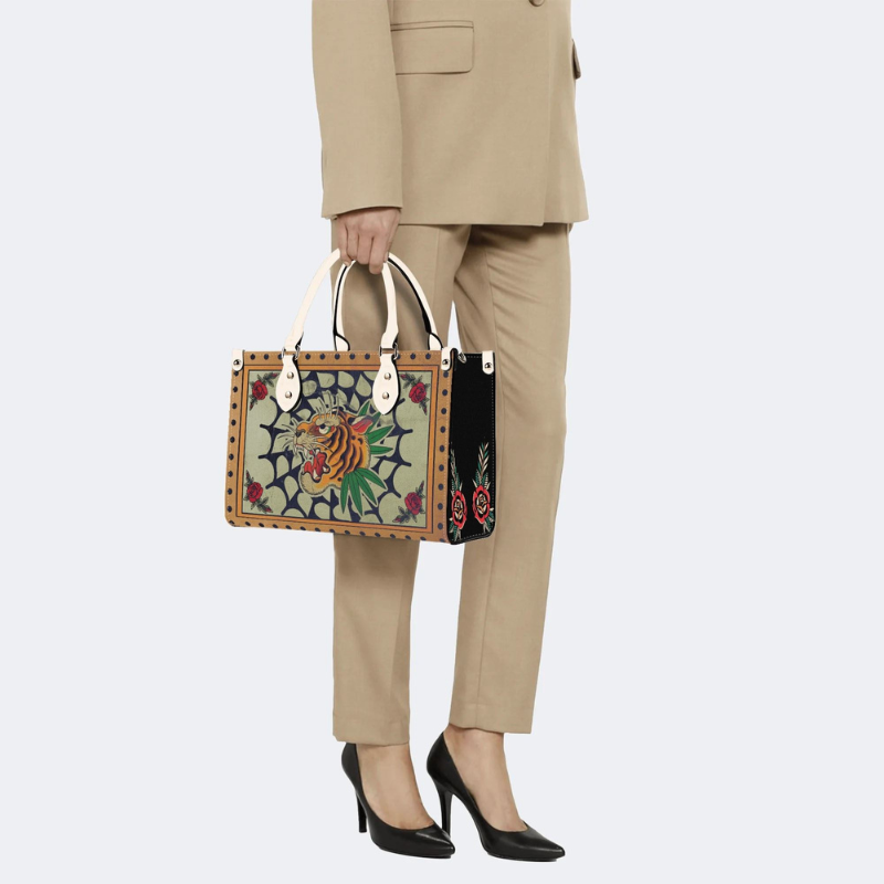 Spider Web Tiger Head Print Handbag Factory Direct Sales