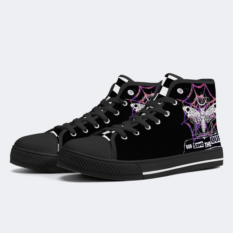 Spiderweb Geometric Moth High Top Canvas Factory Direct Sales