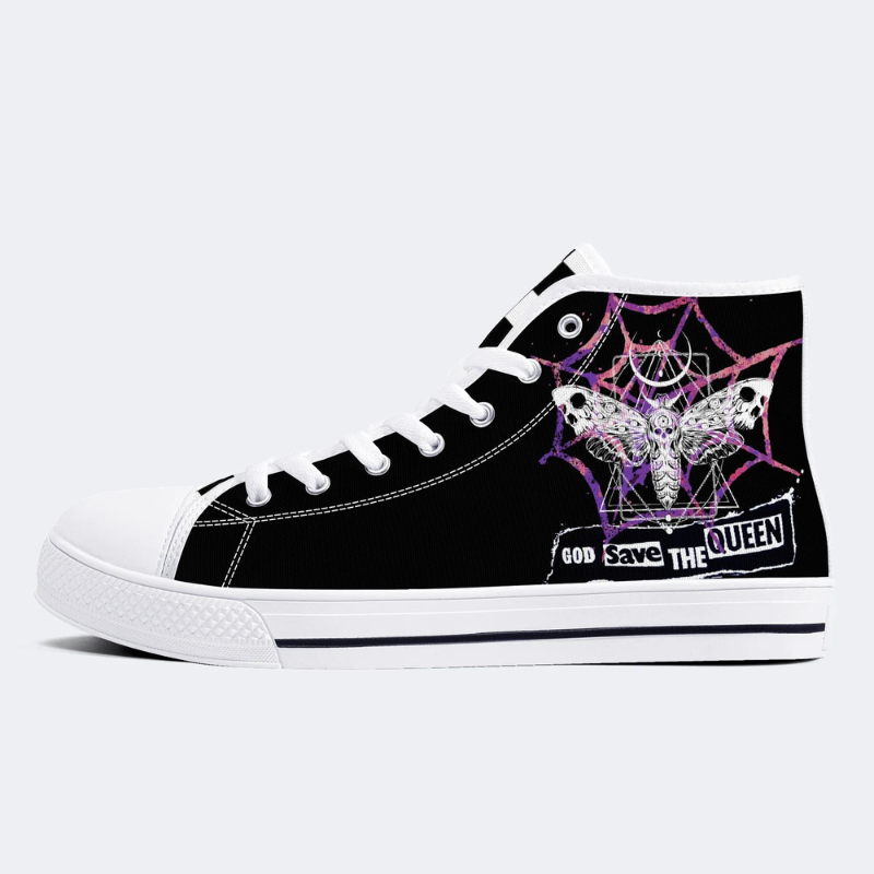 Spiderweb Geometric Moth High Top Canvas Factory Direct Sales